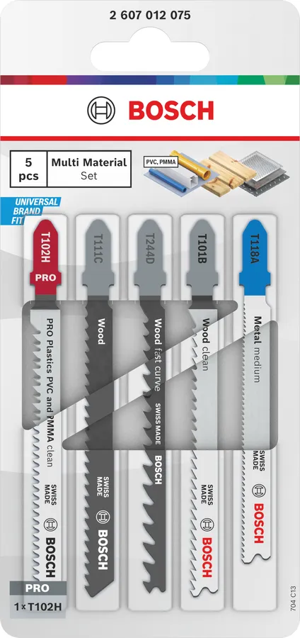 Bosch universaalsete tikksae terade komplekt 5 osa.